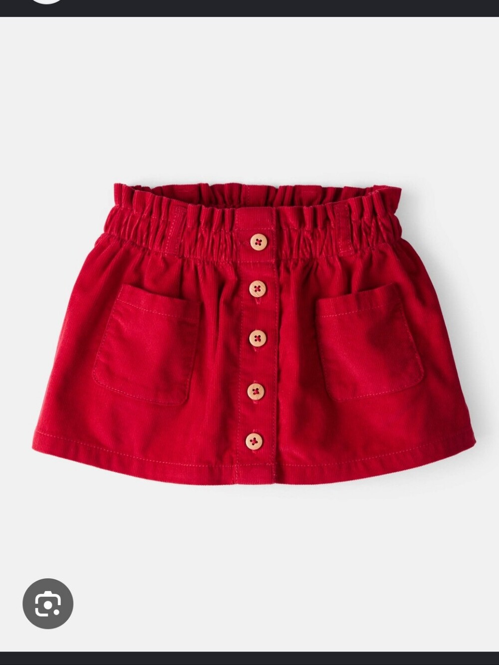 ✅4/25$✅ 18 Months Carter's Girl Red Button-Front Corduroy Skirt E3